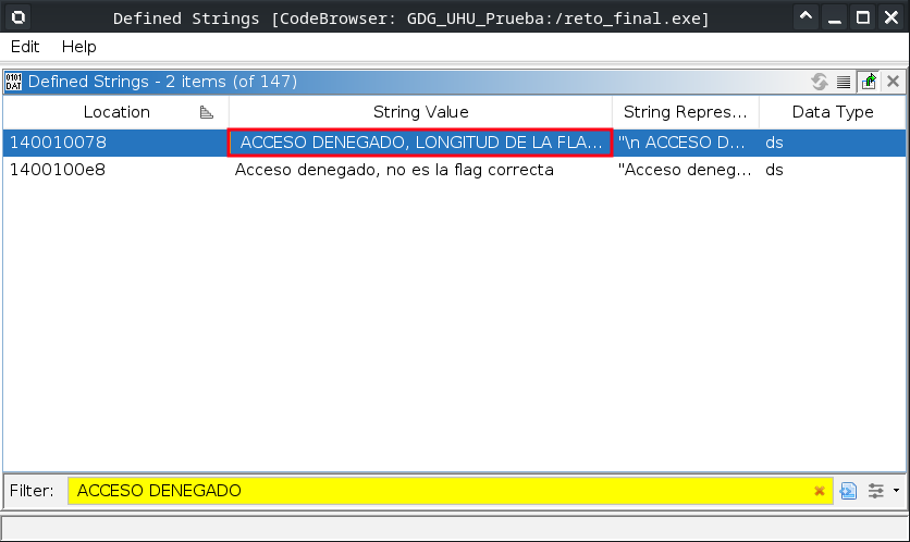 find string